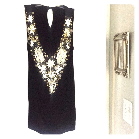 Stunning black low cut shirt with charms - Picture 3 of 7